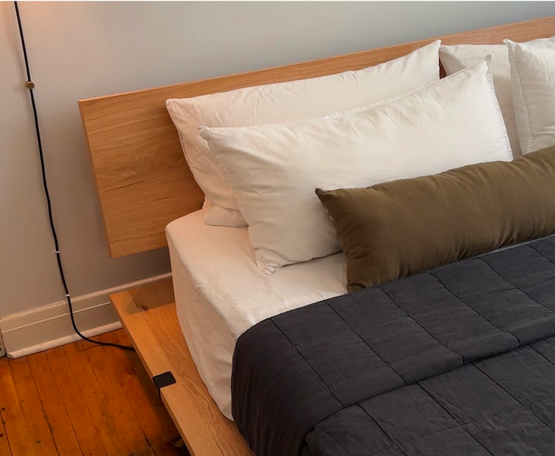 The Bed Frame in Oak, styled by Victor Sanchez (@viiiiics)