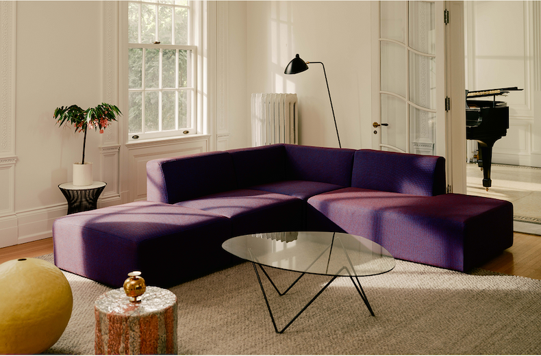 Pictured: Form Sectional in Blue/Red (Sisu)