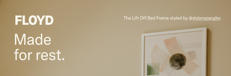 FLOYD, made for rest. The Lift Off Bed Frame styled by Dylan Spangler.
