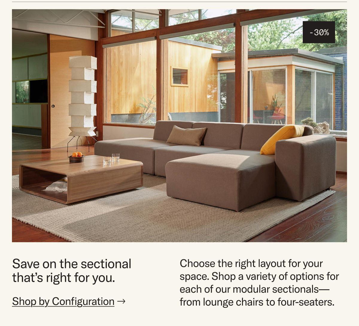 Save 30% on your perfect sectional or sofa.