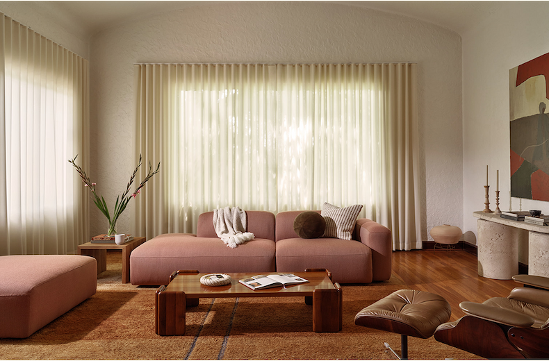 Pictured: Soft Serve Sectional in Safflower (Serpentine)