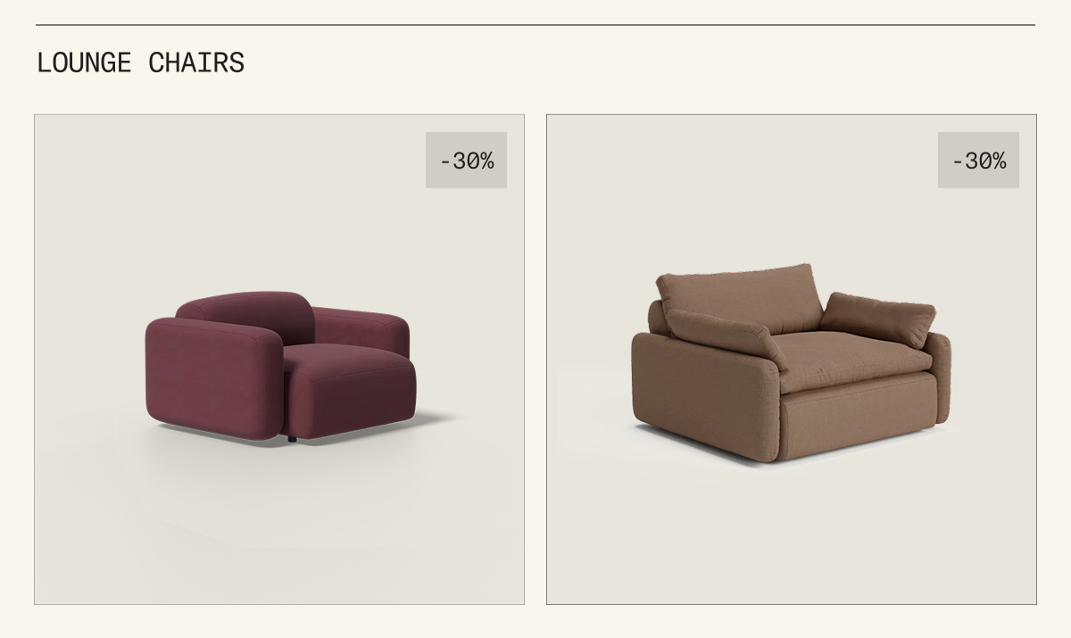 Save 30% on Lounge Chairs