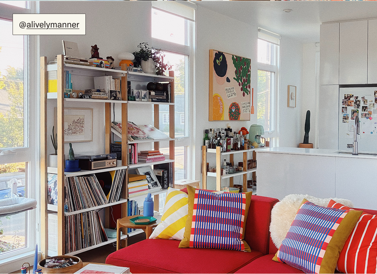 The Shelving System in White/Ash as Living Room & Kitchen storage by @alivelymanner