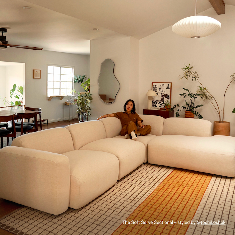 The Soft Serve Sectional styled by @toshikoshek