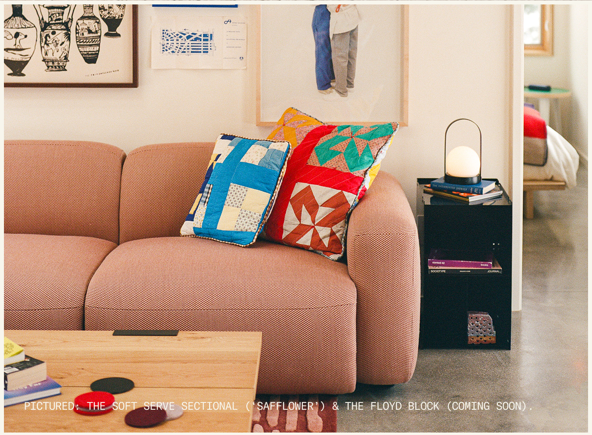 The Floyd Block: An ideal side table for The Soft Serve Sectional & Lounge Chair