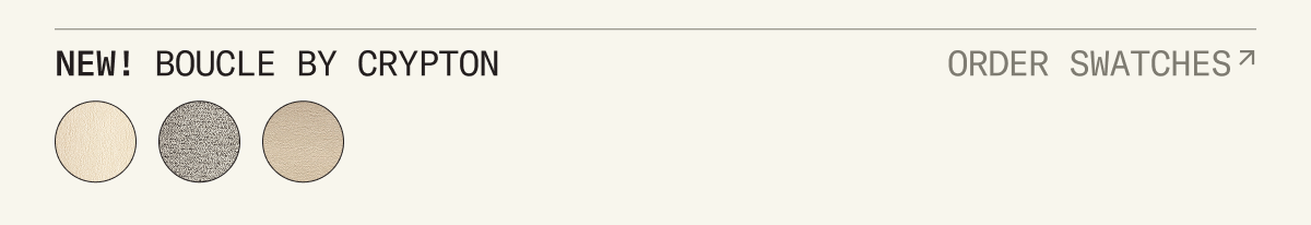 New for Sink Down: Boucle by Crypton. Order Swatches.