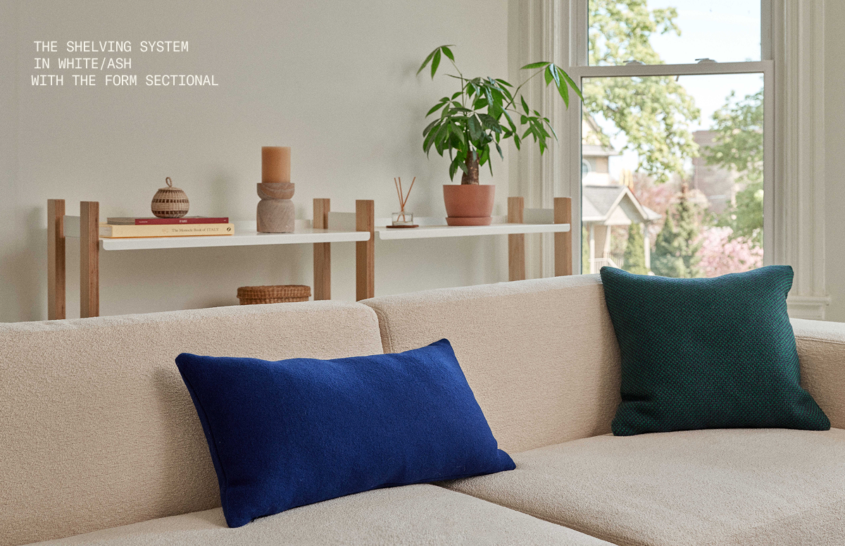 Pictured: The Shelving System & Form Sectional
