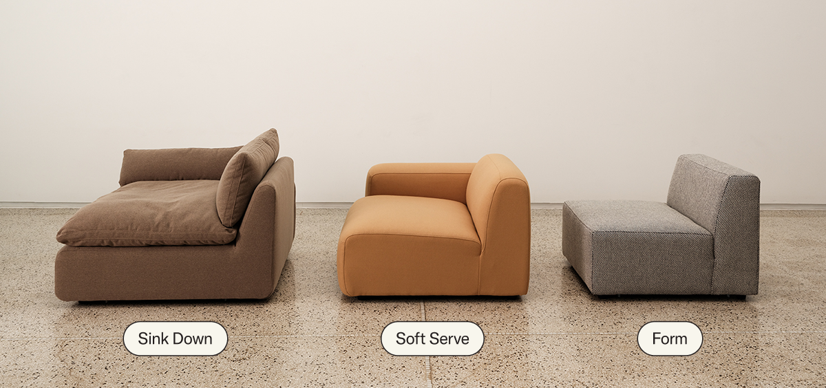 Find your seat. Comparing Sink Down, Soft Serve and Form.