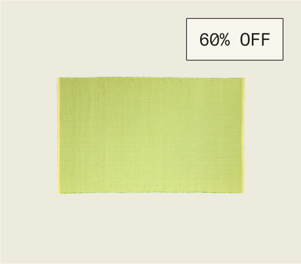 Save 60% on the Grid Rug in Lime/Yellow.