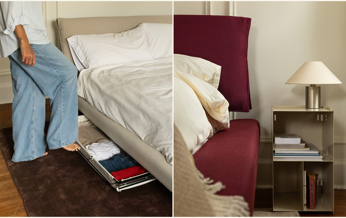 Space for storage, compatible with either Original or Lift Off Bed Frames