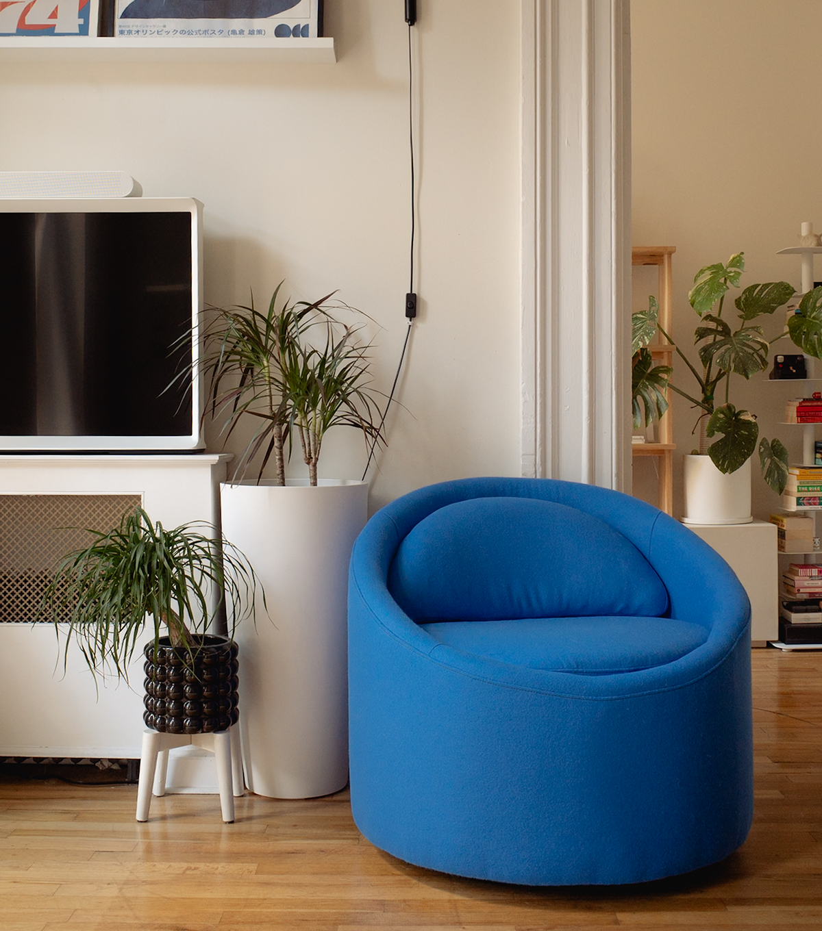 Pictured: The Gere Easy Chair in Cerulean
