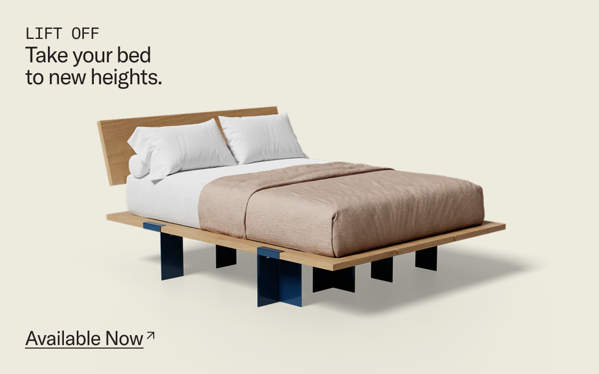 Take your bed frame to new heights with The Floyd Bed (Lift Off)
