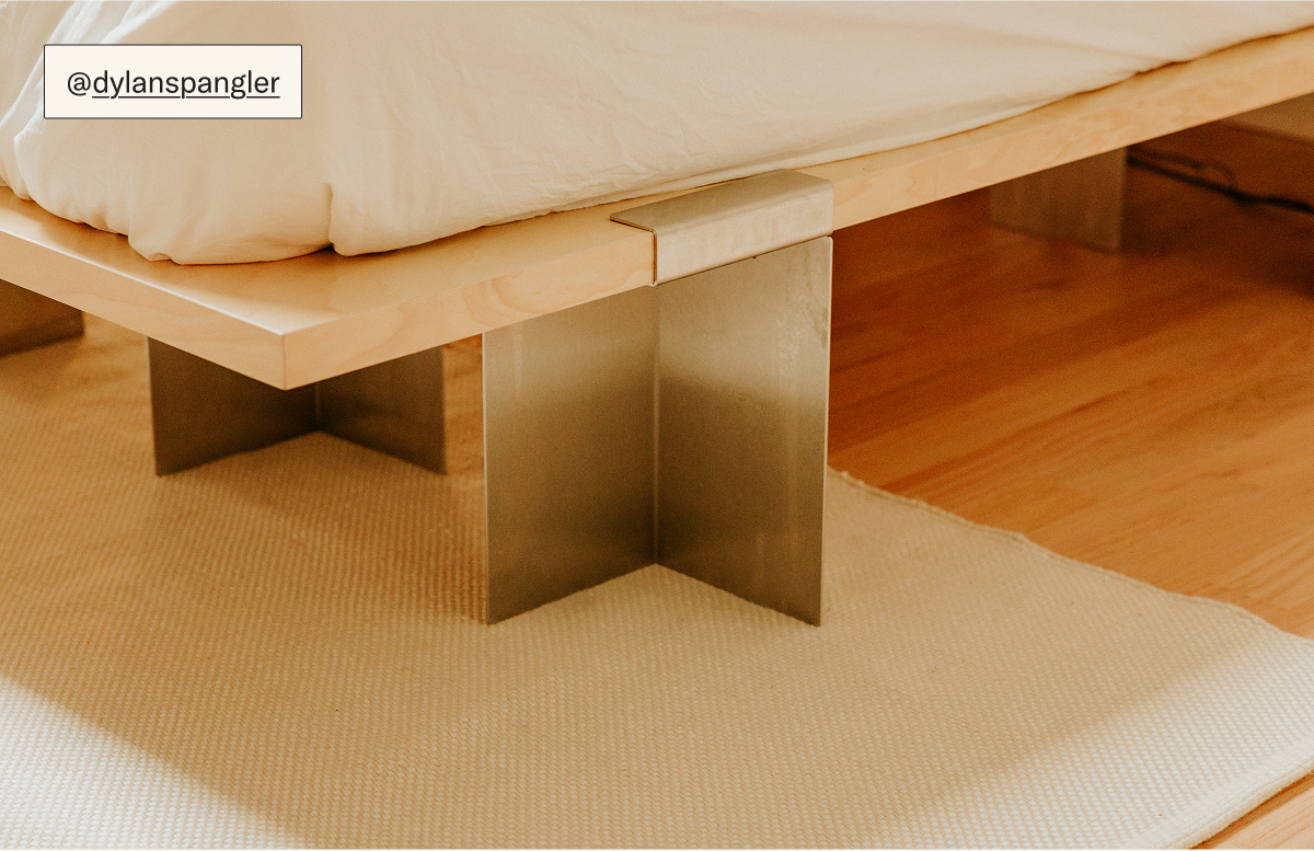 The Lift Off Bed Frame, styled by @dylanspangler