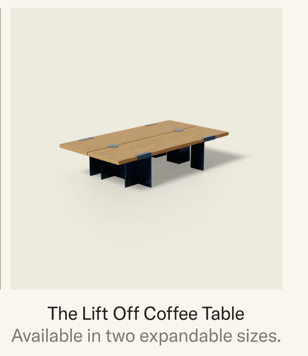 The Lift Off Coffee Table: Available in two expandable sizes