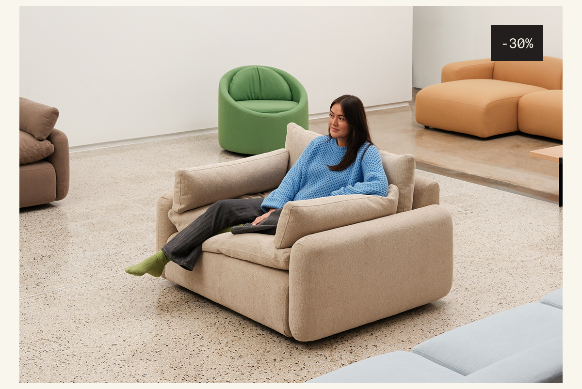 Save 30% on sofas, sectionals, and lounge chairs.