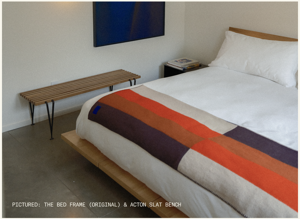 The Bed Frame (Original) and Acton Slat Bench at Parcel