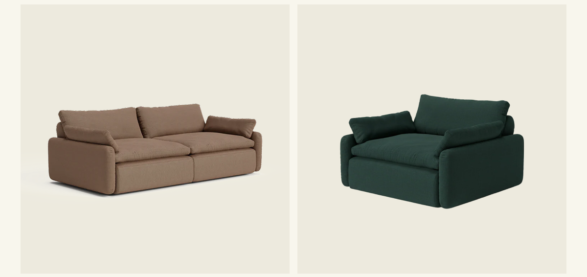 Bundle The Sink Down Sectional & Lounge Chair