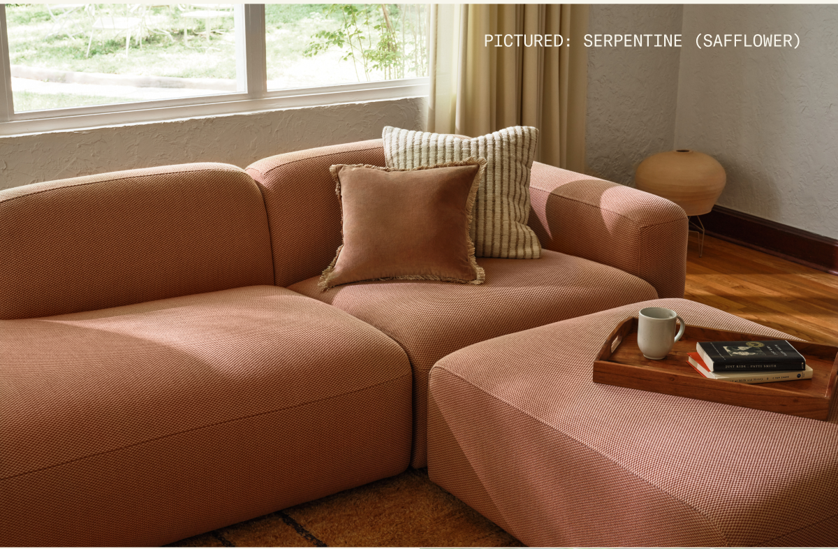 The Soft Serve Sectional in Safflower