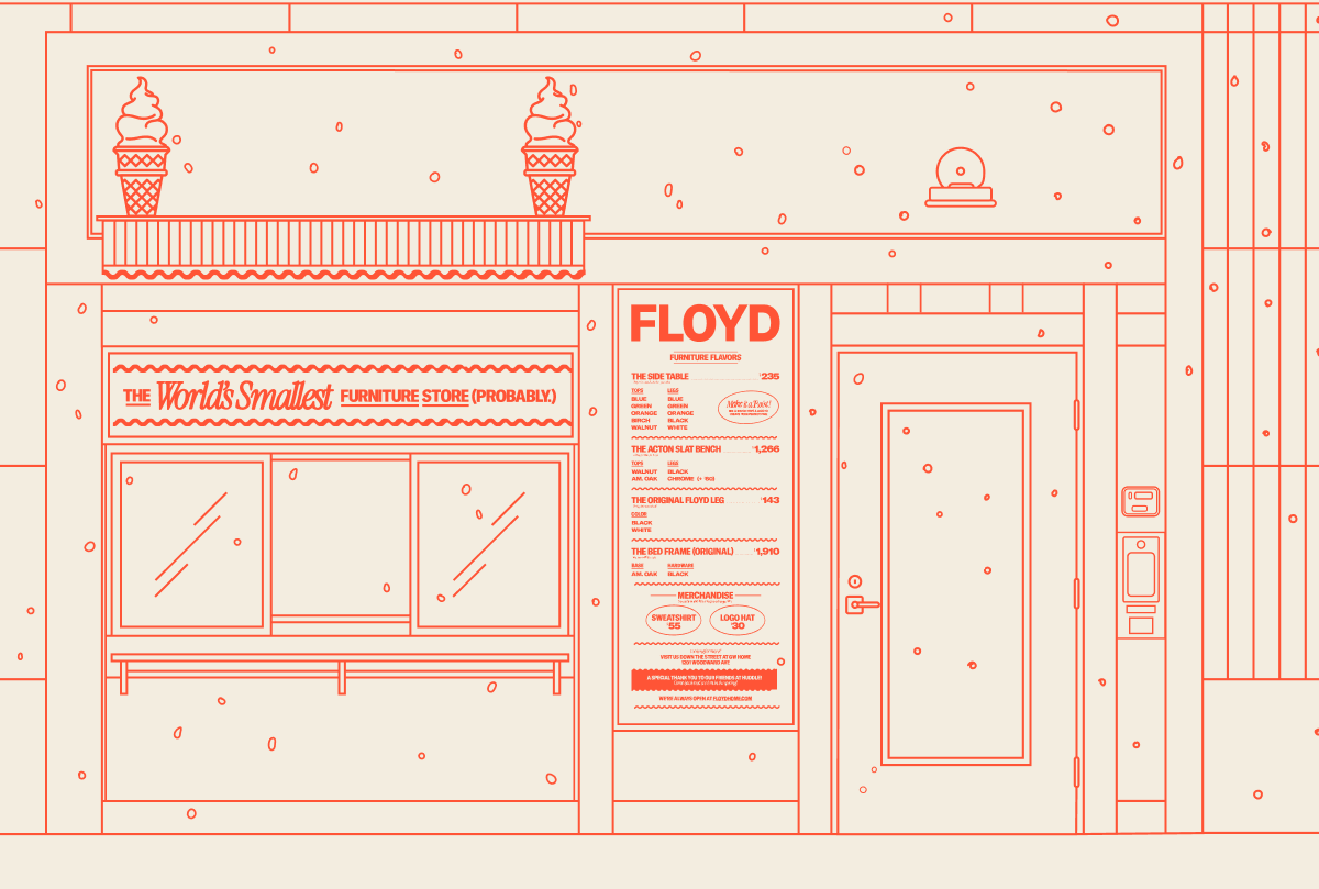 Picture: An illustration of The World's Smallest Furniture Store (Probably.) happening this weekend at 2 John R, Detroit, MI 48226