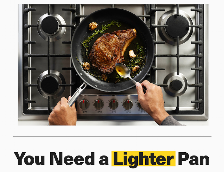 You need a lighter pan