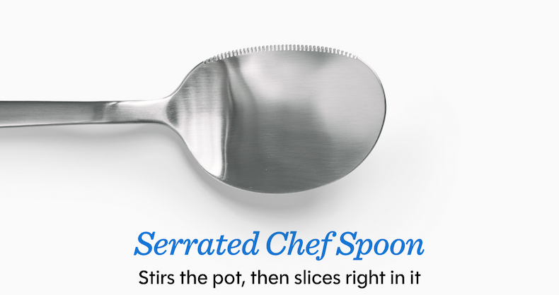 Serrated chef spoon