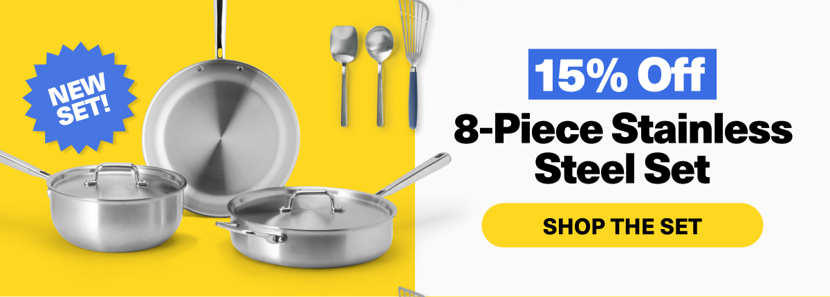 8 piece stainless steel set