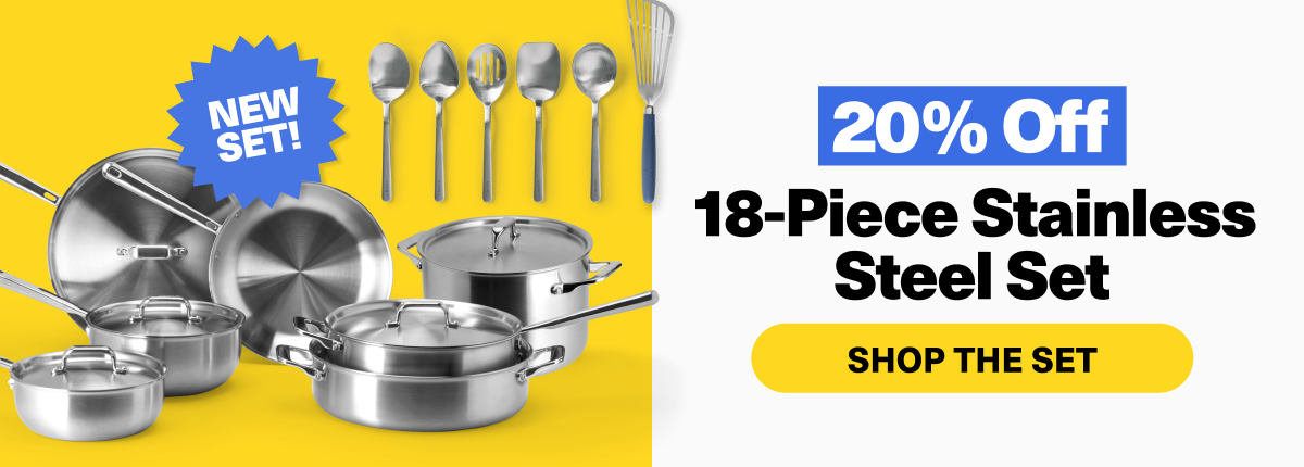 18 piece stainless steel set