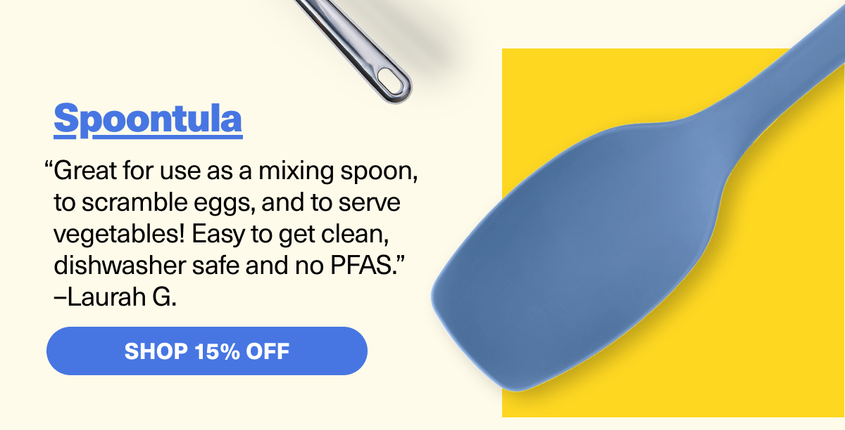 Spoontula "Great for use as a mixing spoon, to scramble eggs, and to serve vegetables!" 