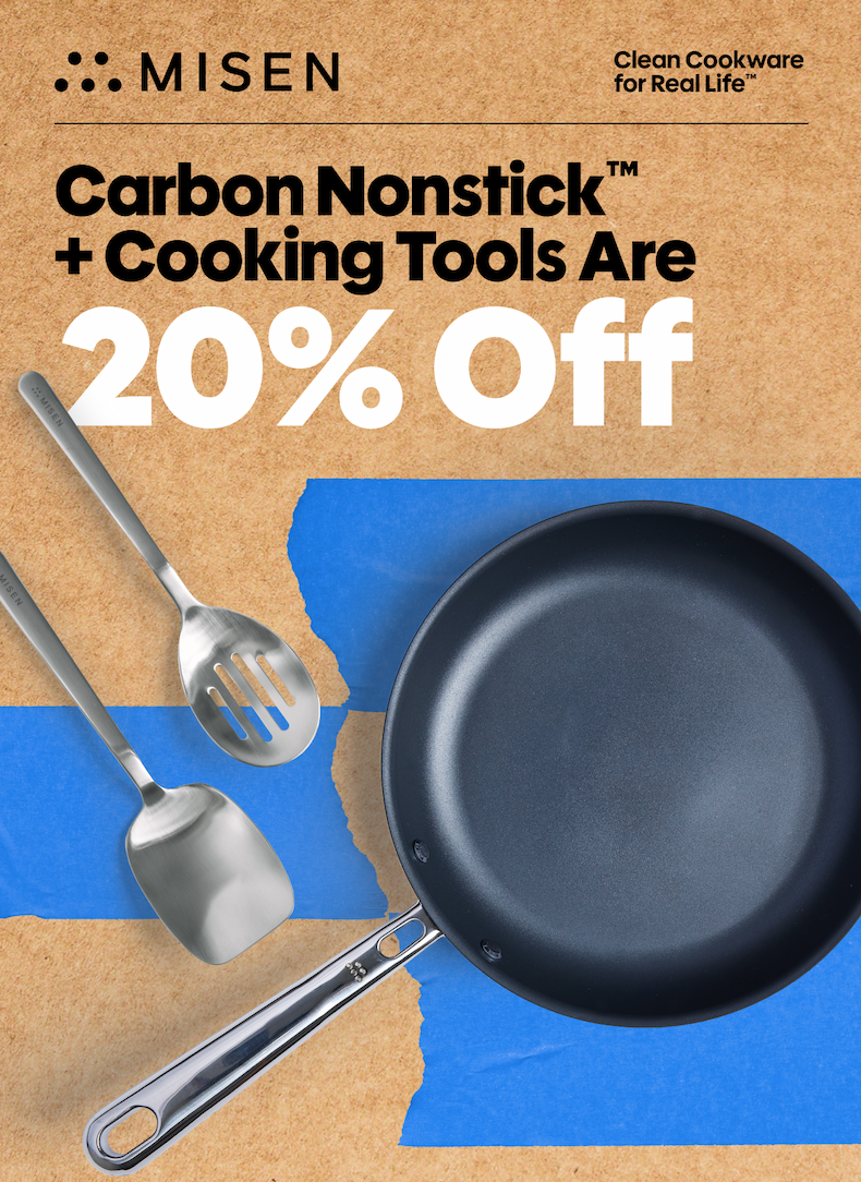 Carbon nonstick + cooking tools are 20% off