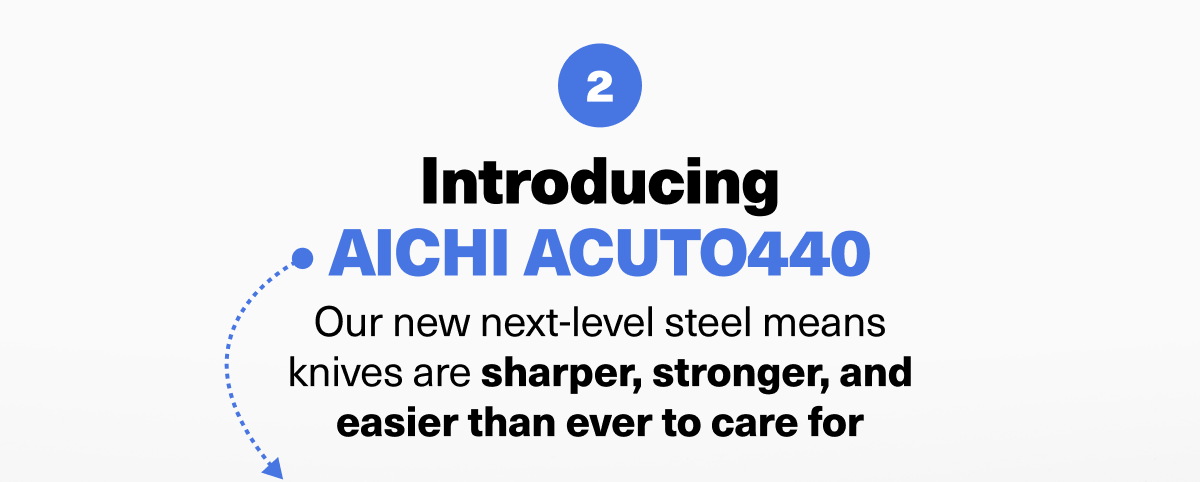  Introducing AICHI ACUTO440 Our new next-level steel means knives are sharper, stronger, and easier than ever to care for