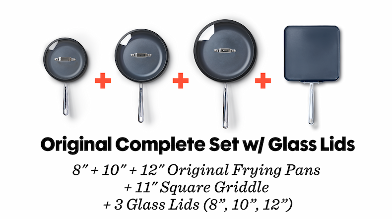 Original complete set with glass lids