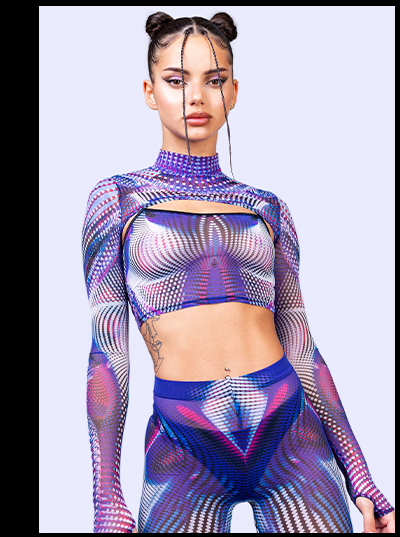 Fata Morgana Mesh 2 Piece Shrug Set
