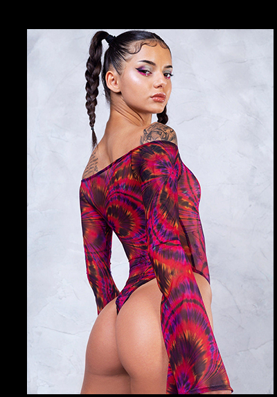 1969 Bell sleeve Mesh Bodysuit