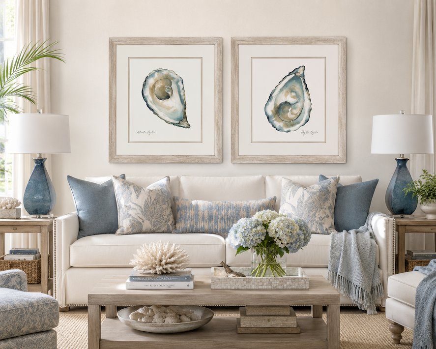 Atlantic and Pacific Oyster Art Duo - New art Images
