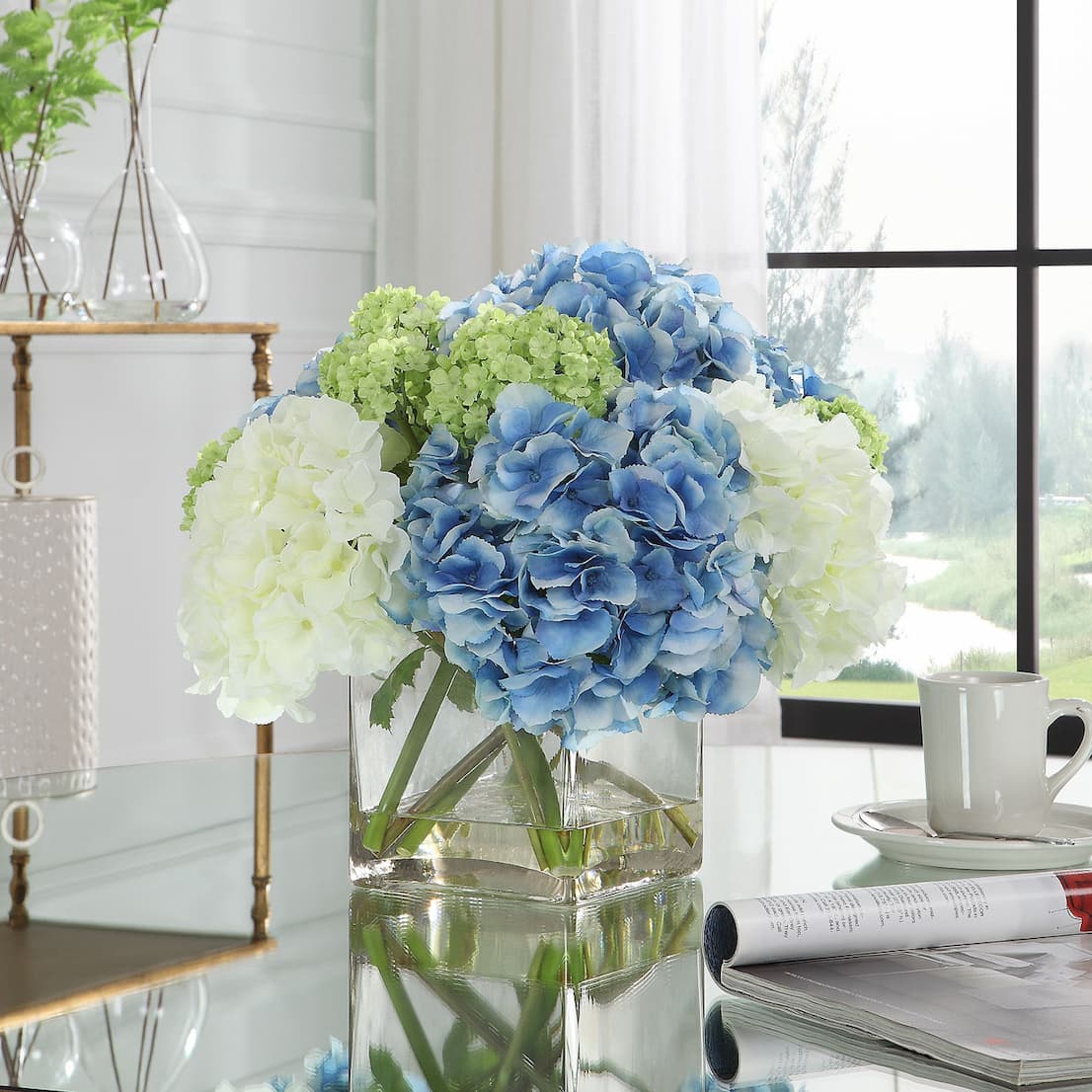 Providence Summer Hydrangea Faux Floral Arrangement Image