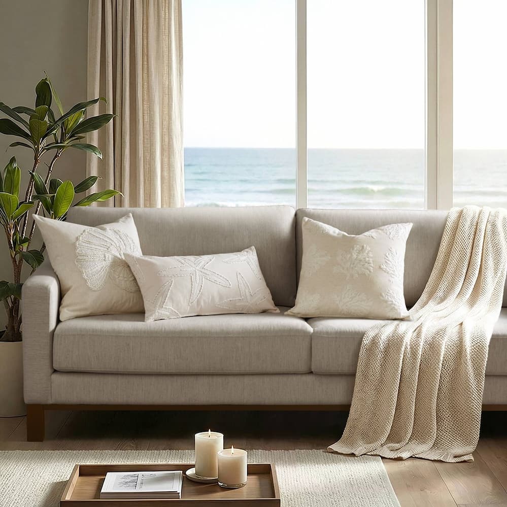 Coastal Pillow Covers - Embroidered