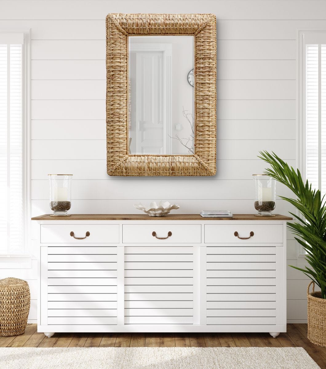 Back in stock - Twisted Rectangle Seagrass Mirror