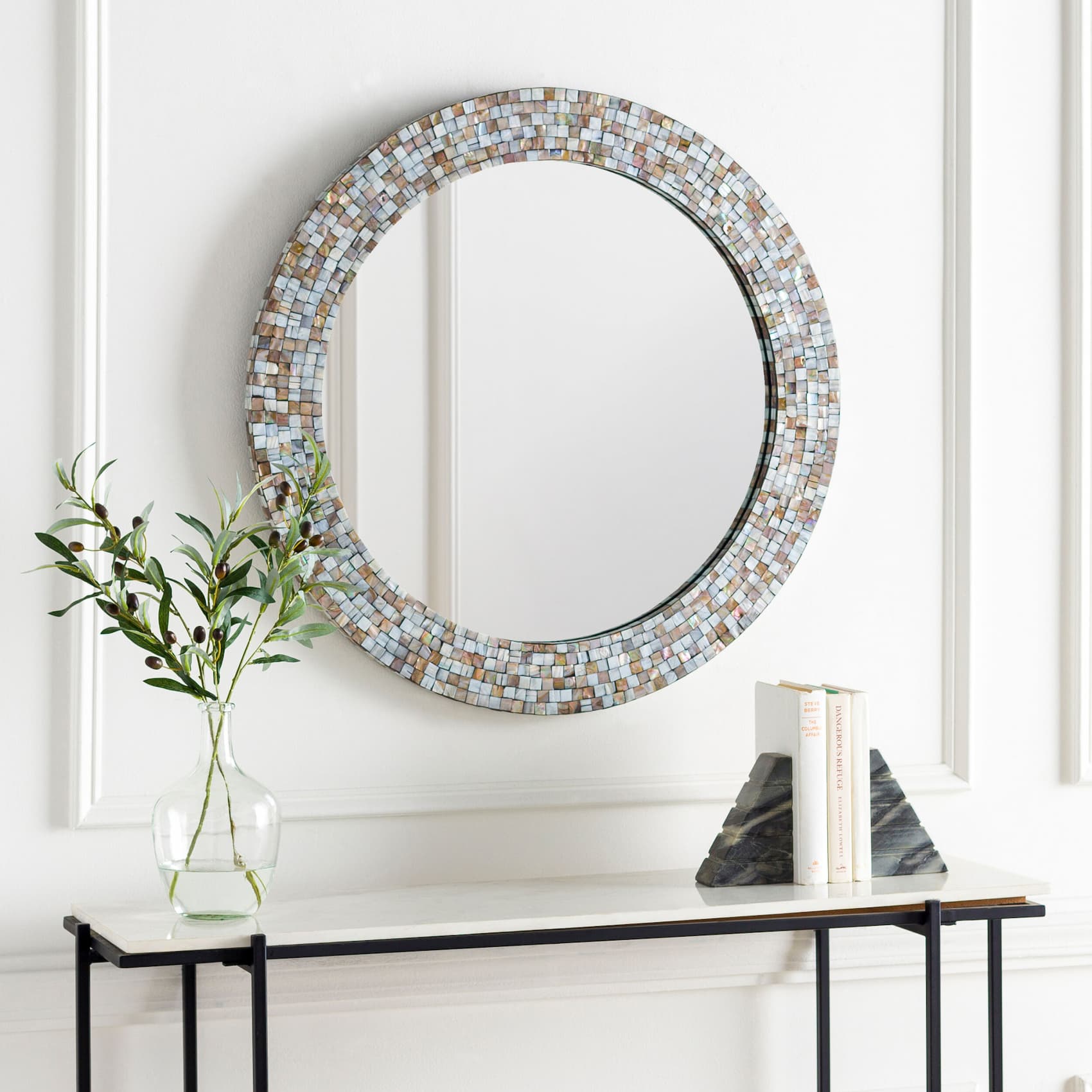 Isla Mare Mother of Pearl Round Mirror