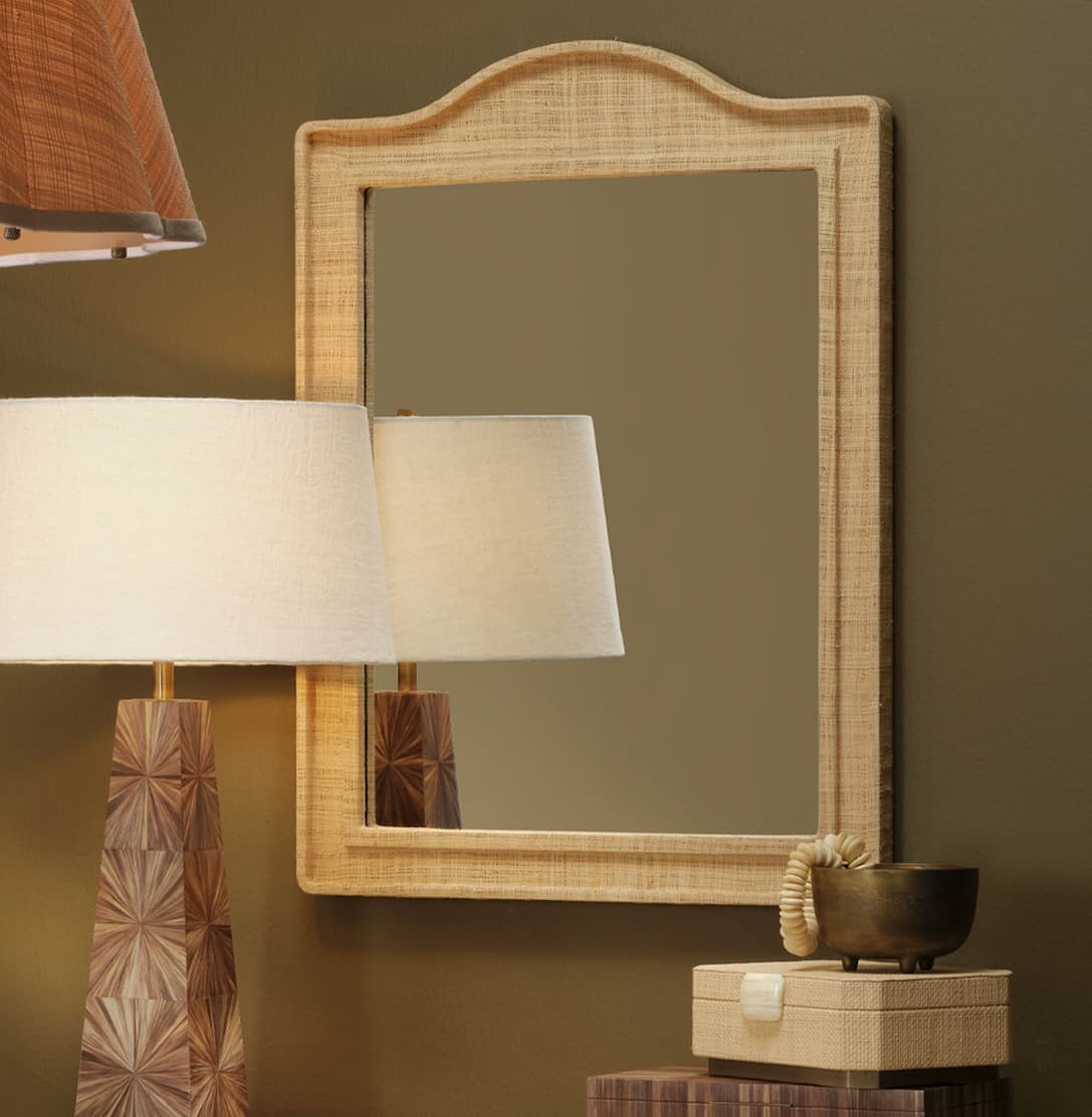 Coastal Dunes Raffia Wrapped Mirror