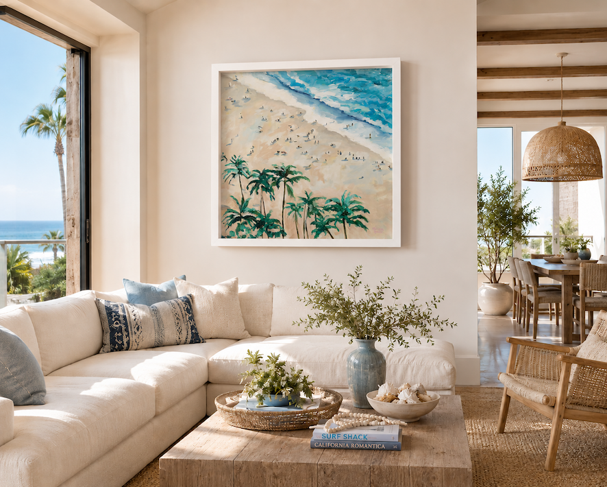 New On the Shore Art Image in a California Style Room