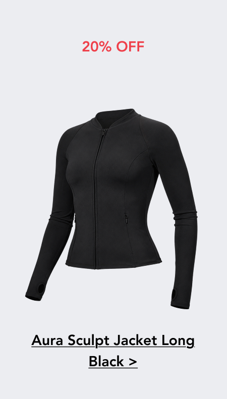  Aura Sculpt Jacket Long, Black (20% Off)