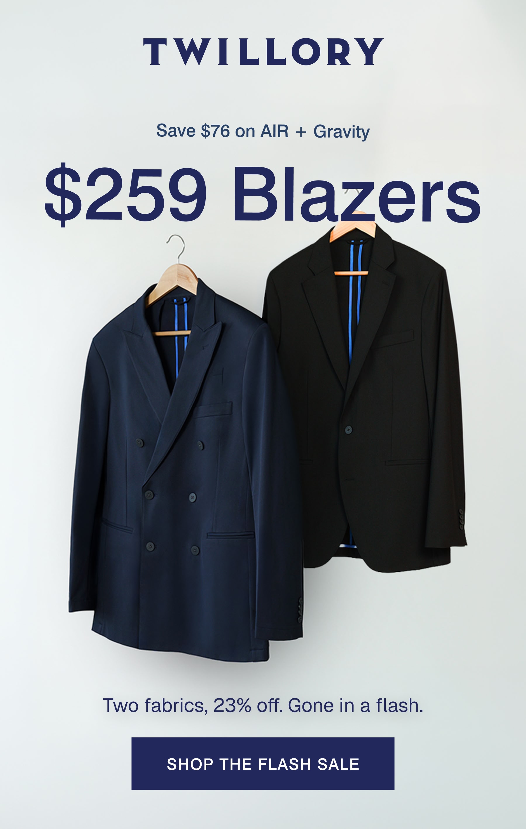 TWILLORY | Save $76 on AIR + Gravity $259 Blazers