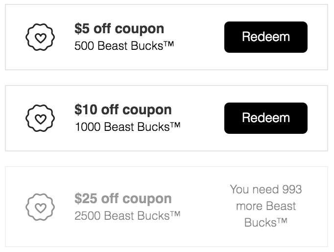 Redeem for coupons for Tame the Beast® on