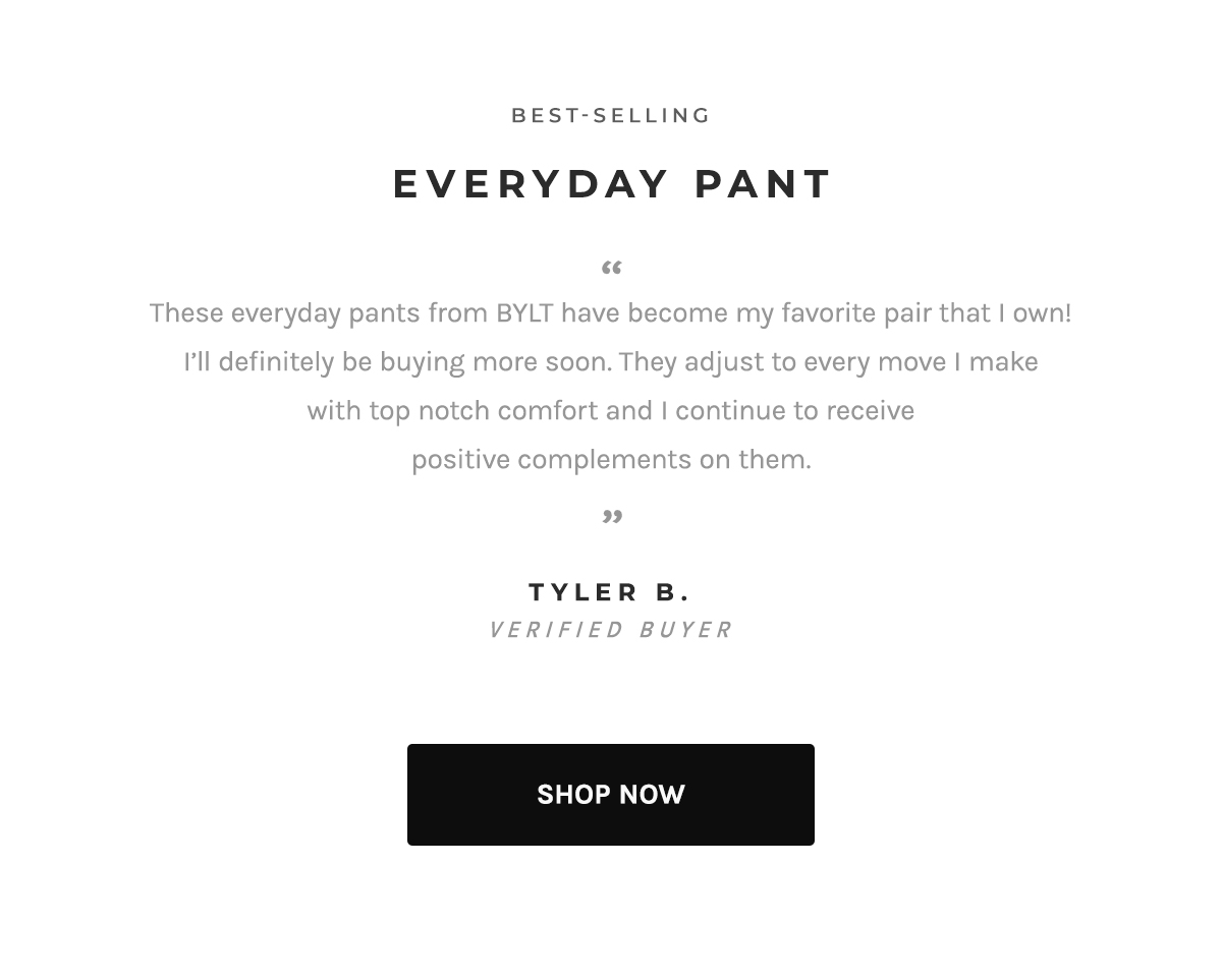 5Star Rated Comfort & Style BYLT Basics