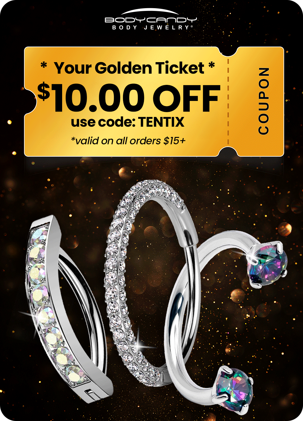 $10 Off $15+ off with code TENTIX