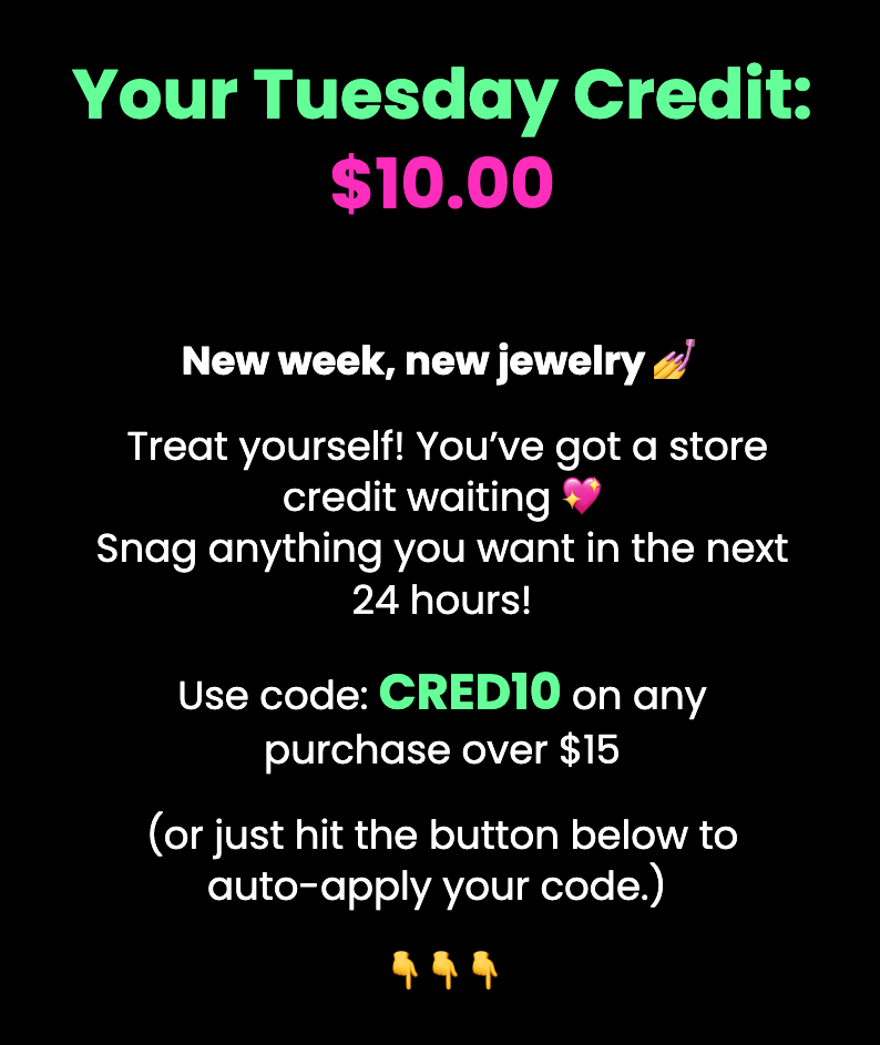 $10 off orders $15+ use code: CRED10