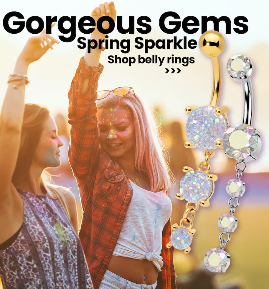 shop sparkling belly rings