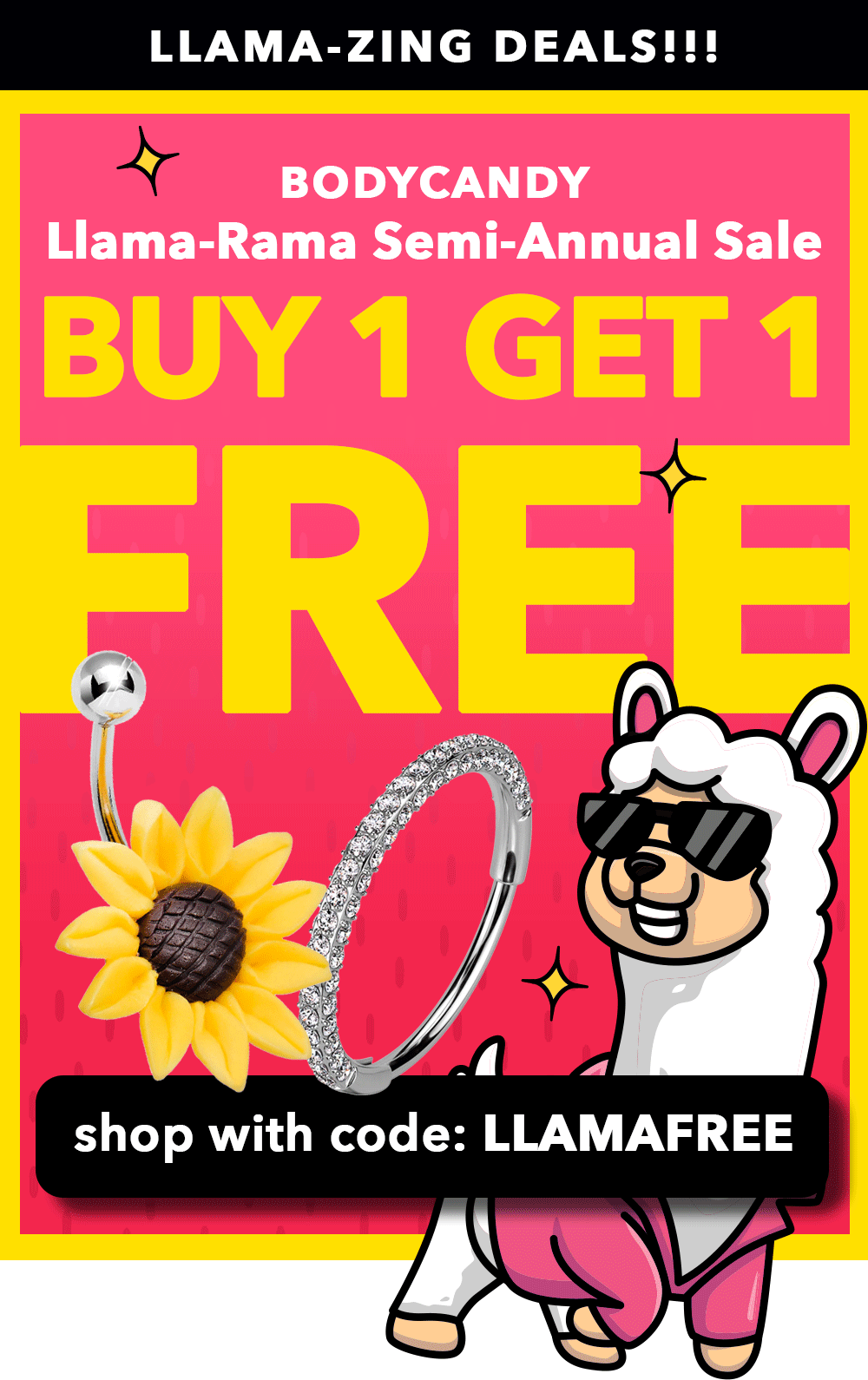 Buy 1 Get 1 FREE use code: LLAMAFREE