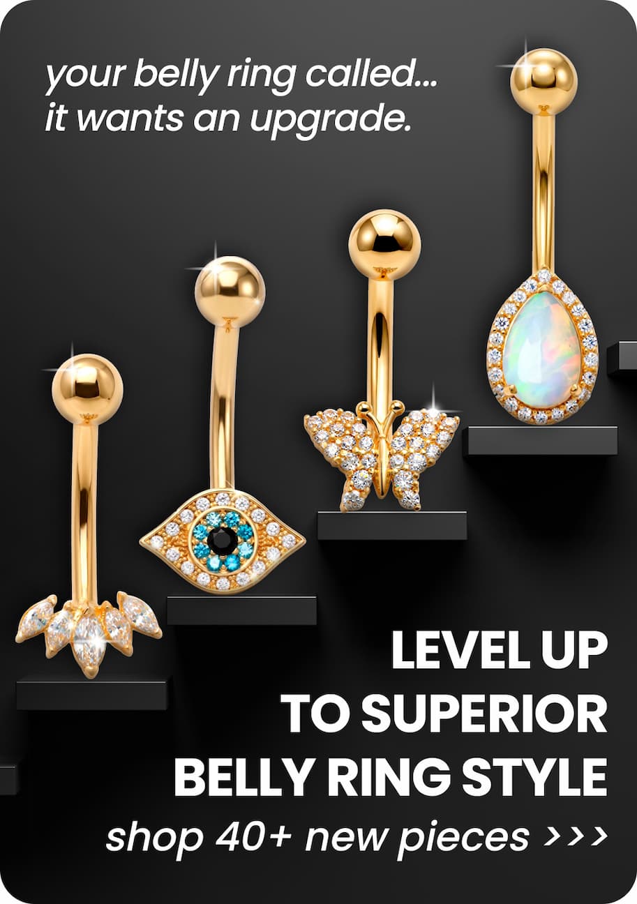 New 14k gold belly rings