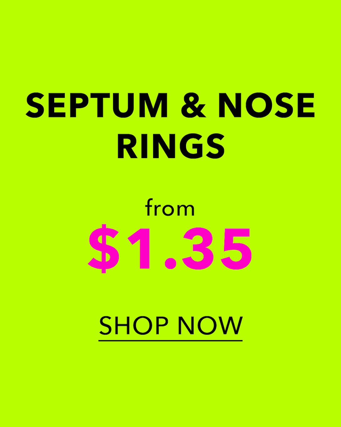 clearance septum & nose ring